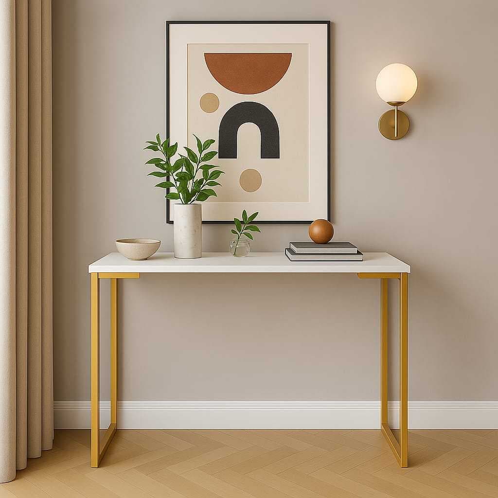 QUEIMA DE ESTOQUE Aparador de Sala Industrial Mesa Roma Decoração Pé Metálico Envio Imediato