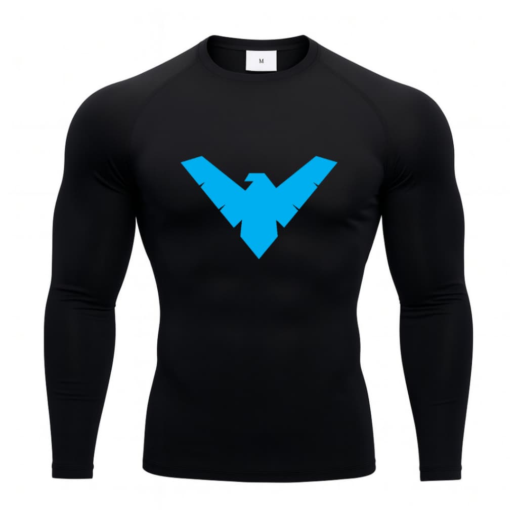 Camiseta Manga Longa Asa Noturna Rash Guard Justa Compressão Aranha