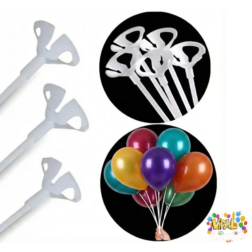 Kit  10 Vareta Pega Balão Bexiga Bubble Ponteira Haste Suporte Decoraçao Festa