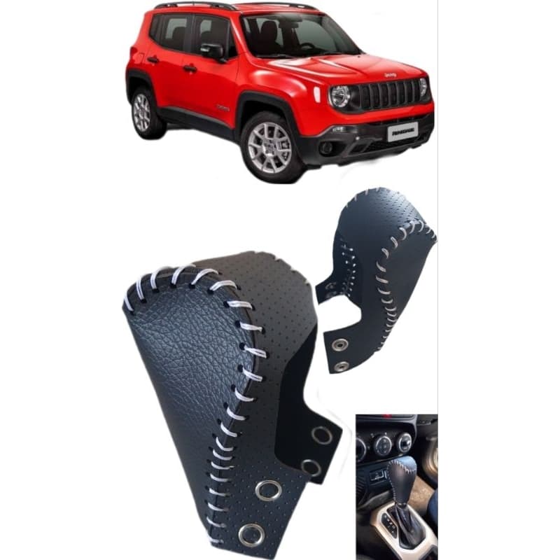 Capa Manopla Câmbio Aut Jeep Renegade Costura Branca
