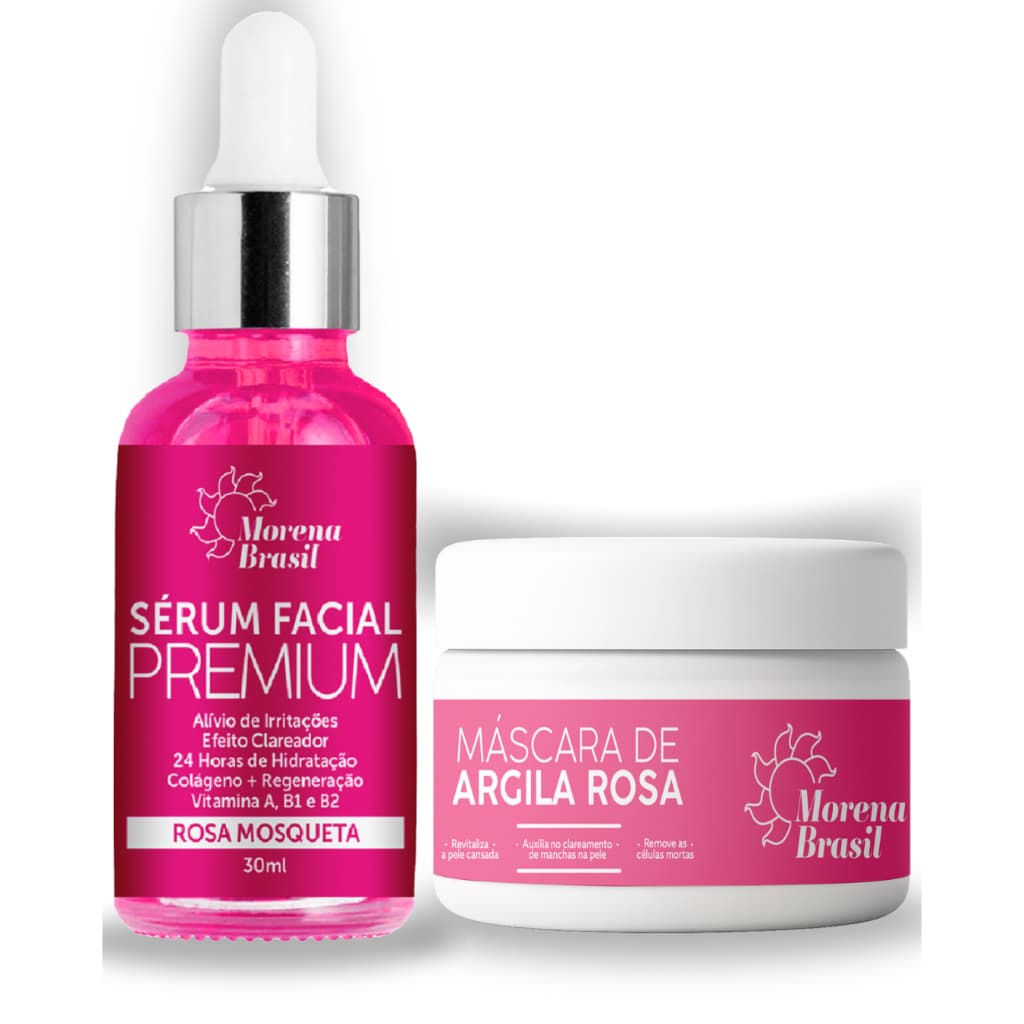 KIT Sérum Rosa Mosqueta + Máscara Hidratante Facial Skin Care | Morena Brasil ☀️