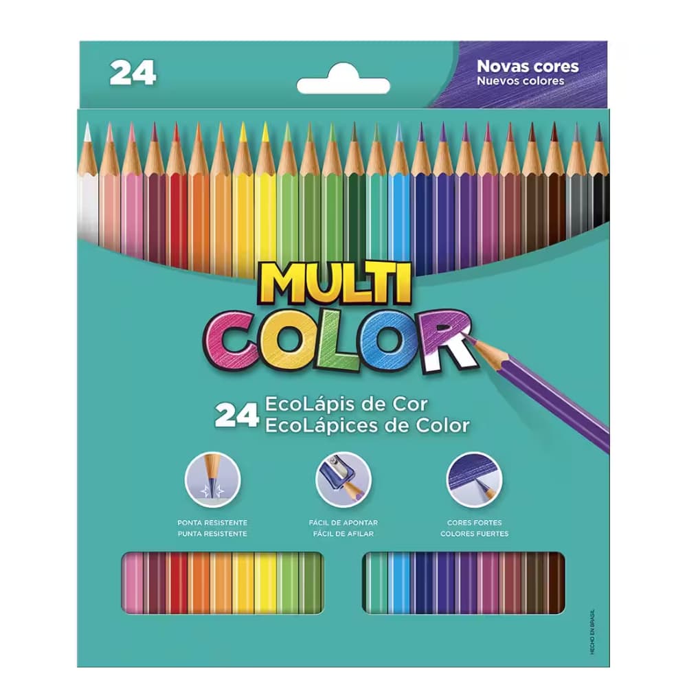 Lapis de cor (sextavado) Multicolor Super Eco 24cores - Faber-Castell