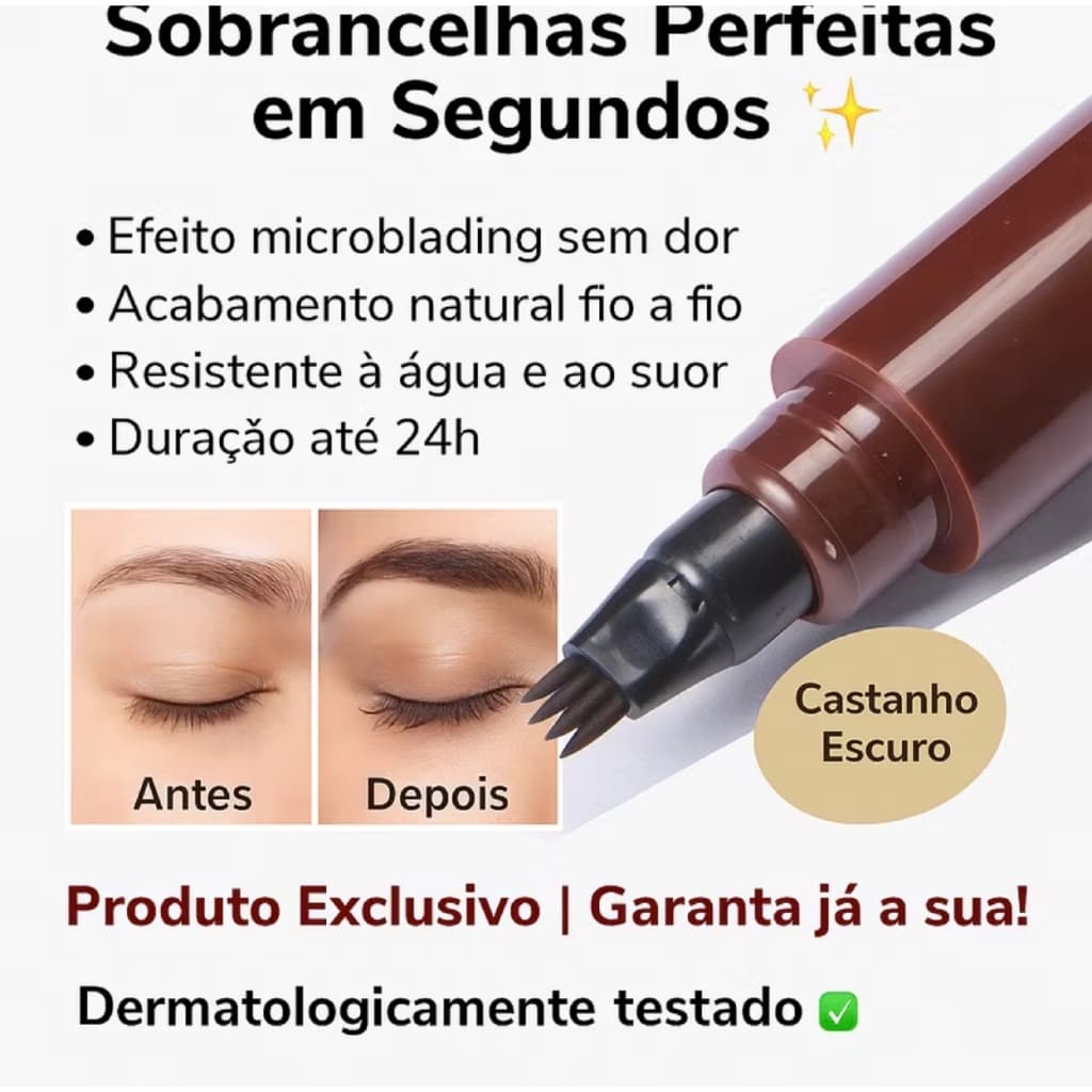 Lápis Caneta de Sobrancelha Barba A Prova D’água fio a fio Microblanding