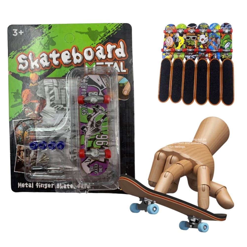 Skate De Dedo Skateboard Brinquedo Radical Com Kit Rodinhas e Chave
