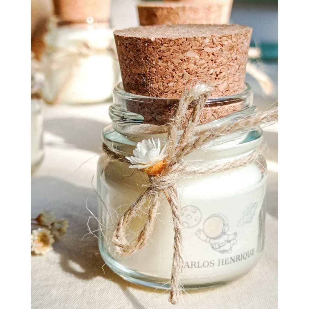 Mini Vela 40ml de Manga Aromática Personalizada Lembrancinha, Casamento, Aniversário, Chá de Bebê... de