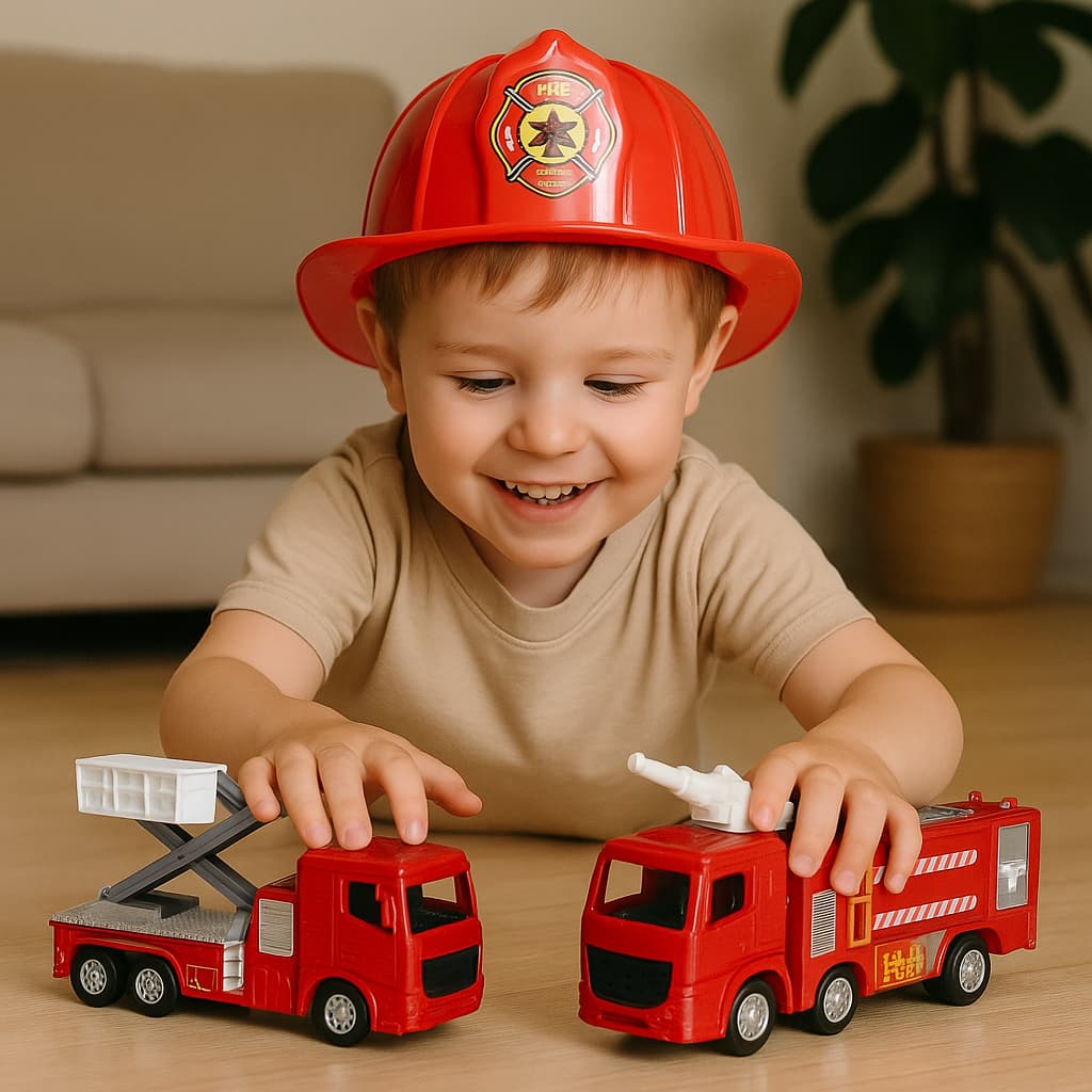 Caminhão de Bombeiro com Fricção e Elevação carrinho brinquedo menino menina