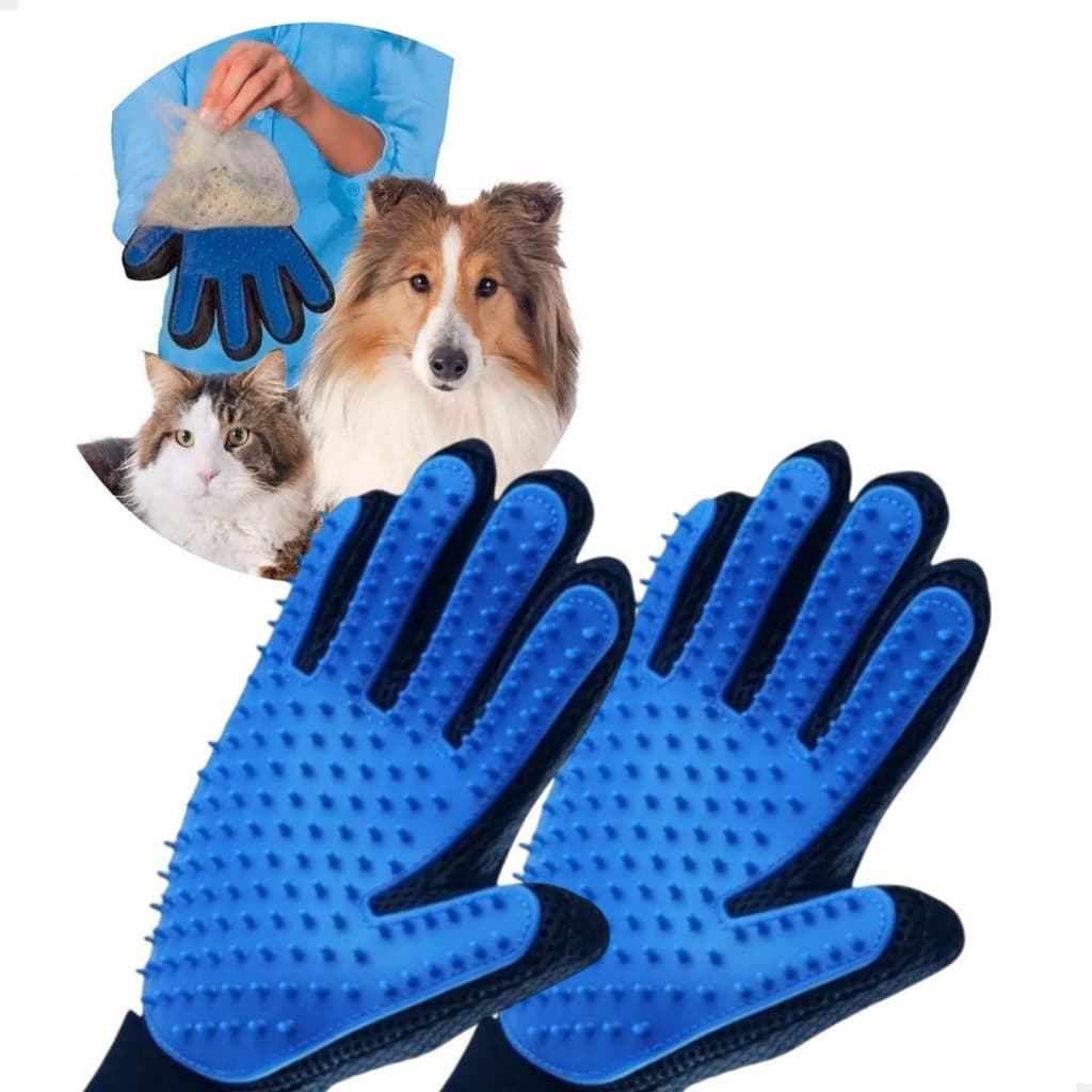 Kit 2 Luva Escova Pet Nano Magnética – Remove Pelos de Gatos e Cachorros com Facilidade