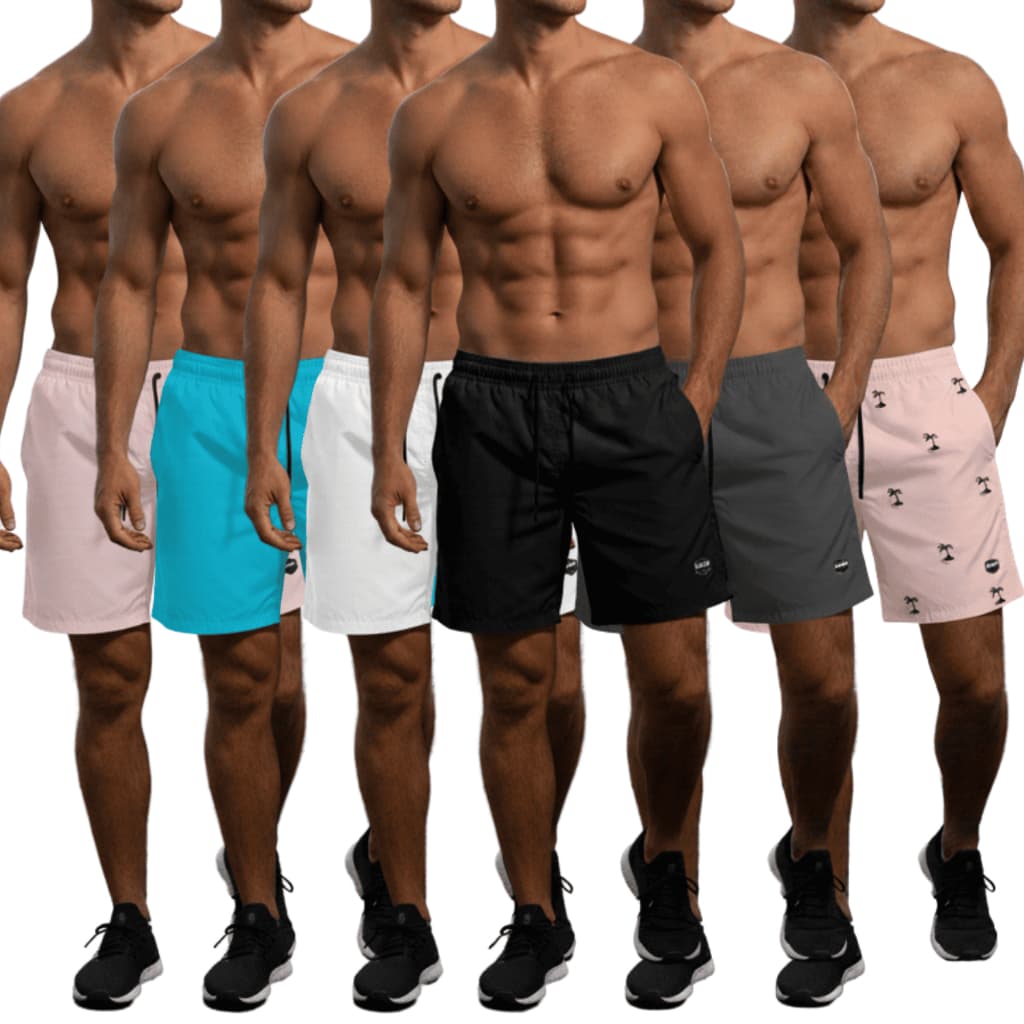 Shorts Masculino Academia Praia Kit 3 Tactel Adulto Treino Moda Verão Fitness Piscina Corrida