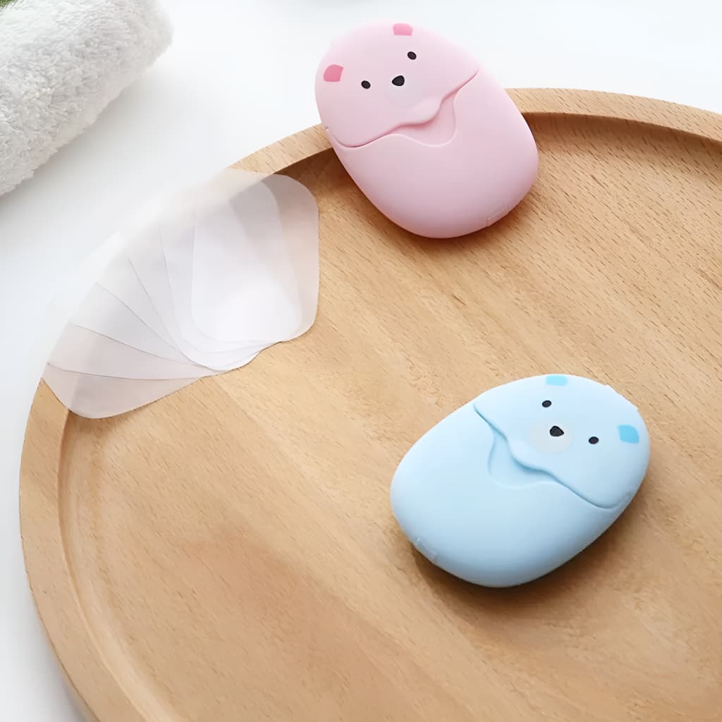50 Peças Folha de Sabão Portátil para Viagem e Mãos Mini Fofo