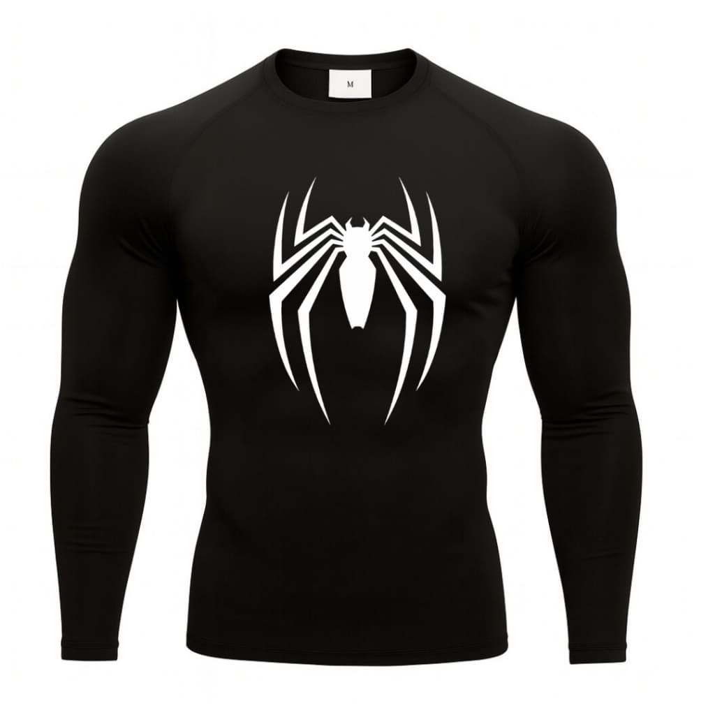 Camiseta Longa Compressão Aranha Spider Man Justa Academia Treino Crossfit