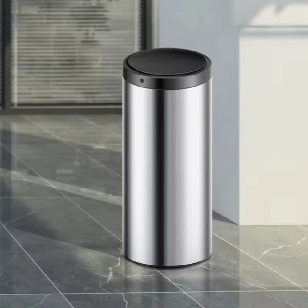 Lixeira Automática Redonda em Aço 40 Litros com Sensor - Inox
