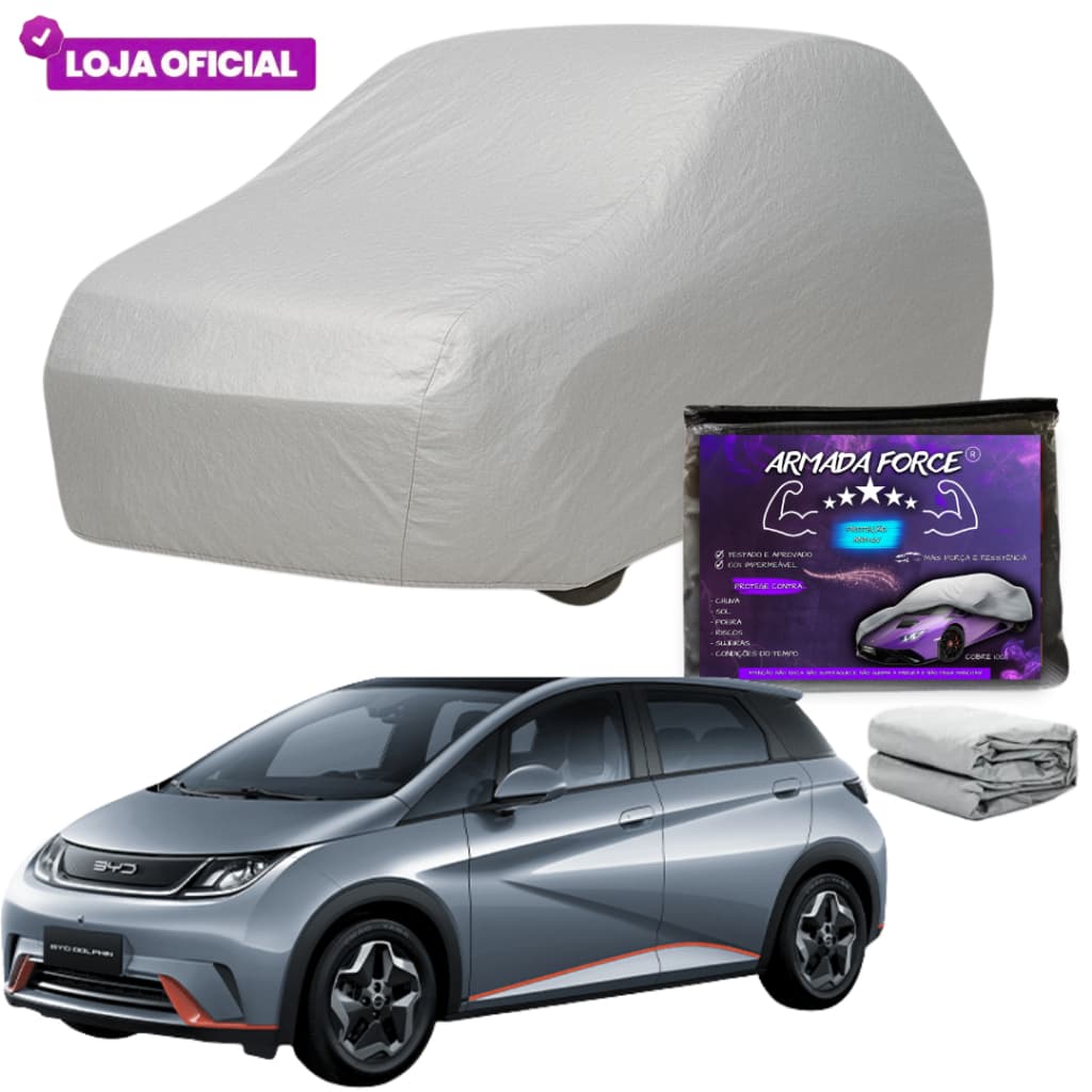 Capa Cobrir Carro BYD DOLPHIN ARMADA FORCE Sem Forro Impermeável Protege Sol Chuva Poeira Anti-UV