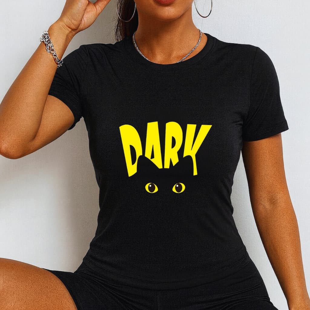 Camiseta Feminina Estampada Bonita Elegante Dak Gato