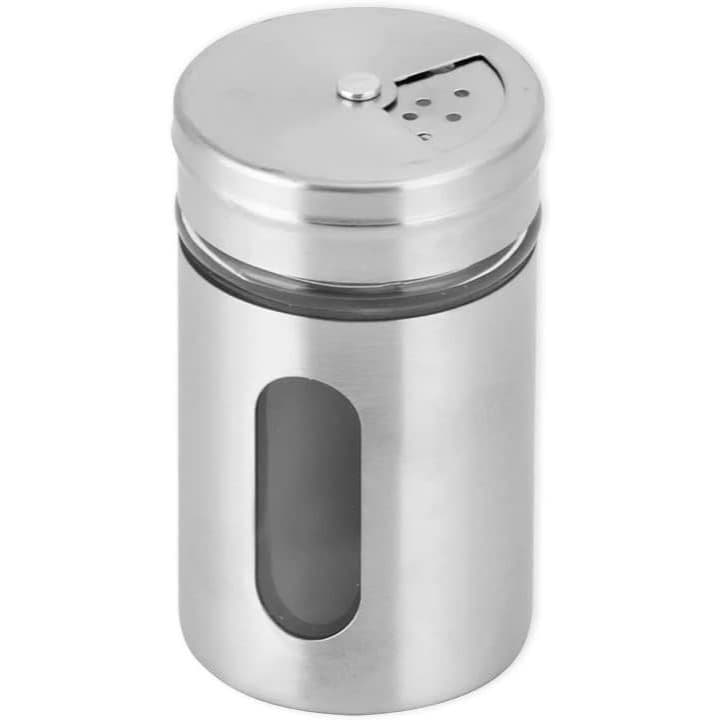 Porta Condimentos Inox com Visor – Condimentos | Saleiro | Pimenteiro