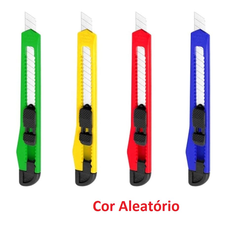 Estilete De Plastico Pequeno Lâmina 9mm  Gatte - Unidade