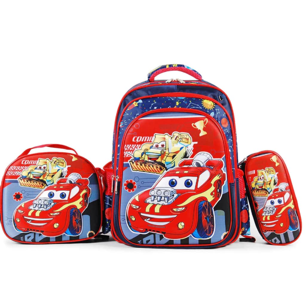 Mochila Infantil Com Lancheira Estojo Para Menino Mochila 3D