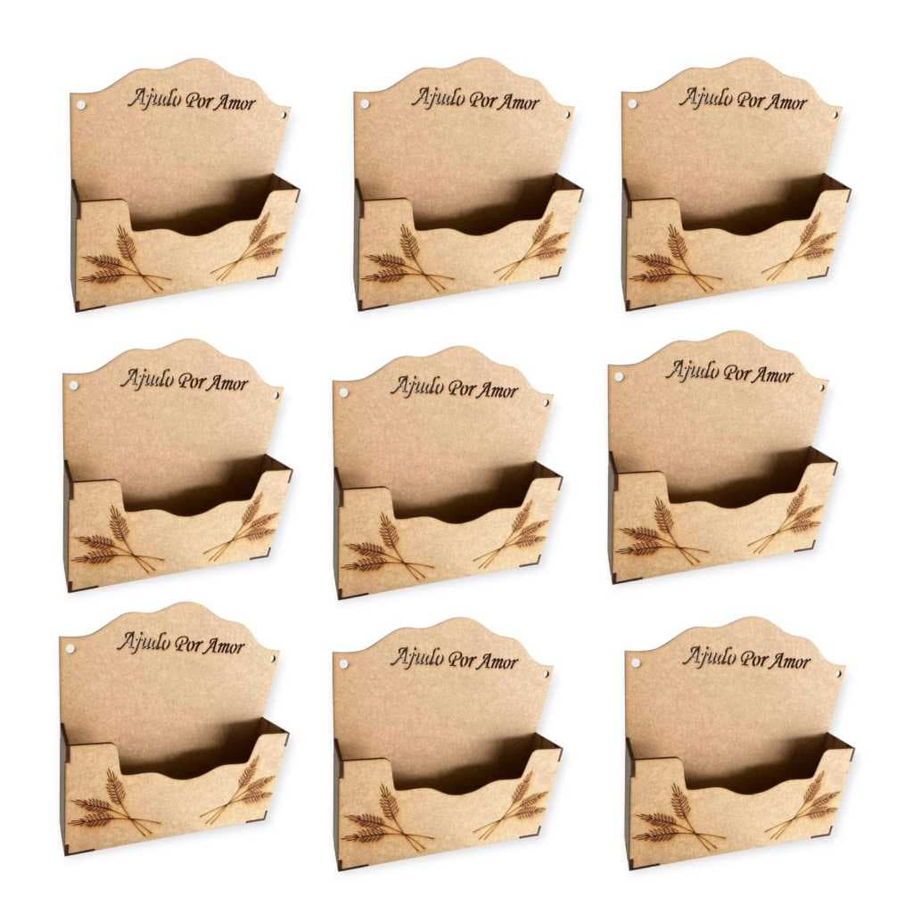 Kit 10 Porta Envelope cru Para Igreja Dízimos E Oferta Cru Mdf 1 divisoria