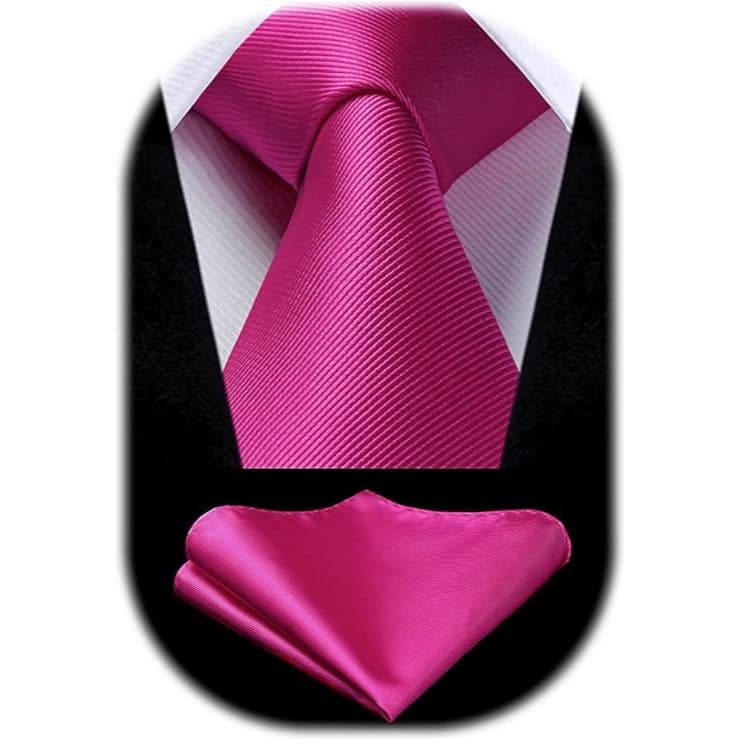 Gravata Rosa Fucsia Slim e Semi Slim Quadriculada e Riscadinha Para Padrinhos de Casamento Noivos Congressos