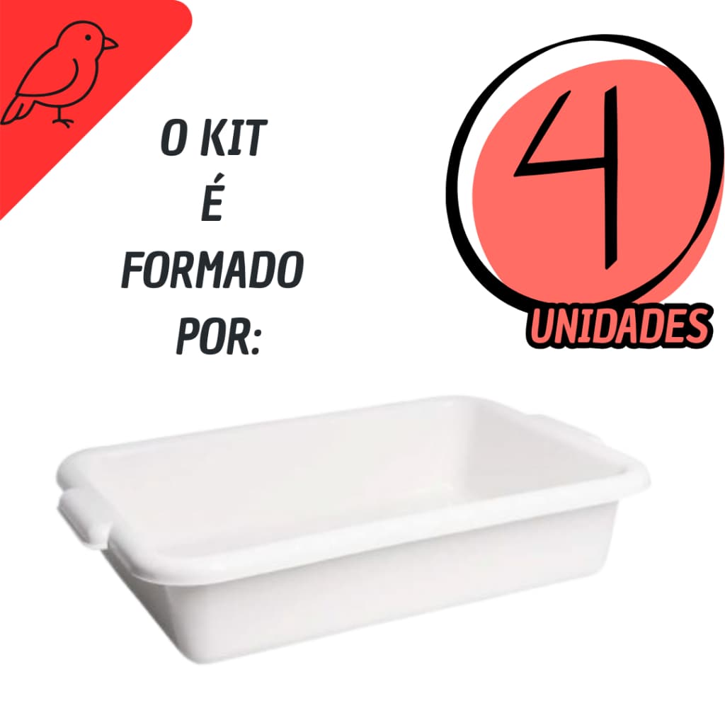 Kit 4 Bandejas S Tampa Plastica Para Carnes E Alimentos Multiuso Ideal Para Cozinha Suporte 4 Litros