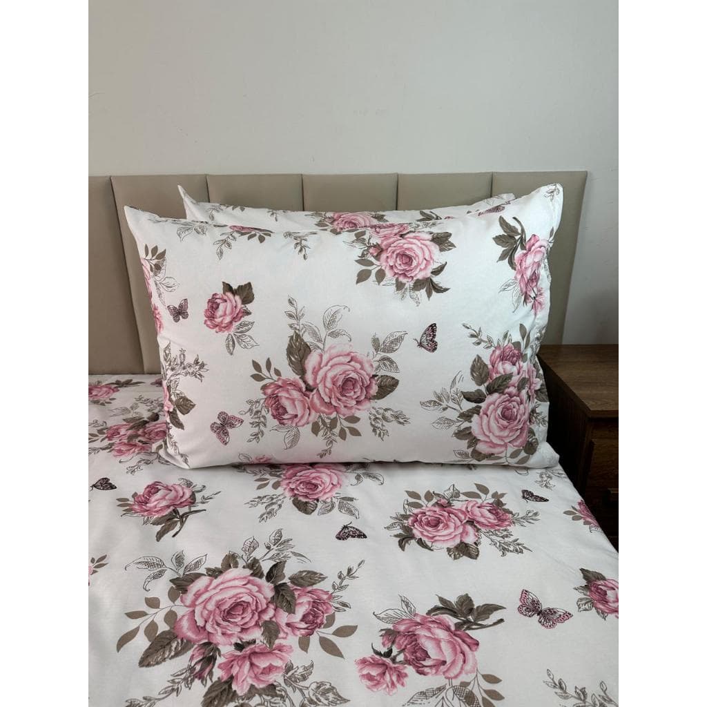 Par De Fronha Decoração Quarto C/ Zíper Algodão Kit 2 Peças 70x50 Estampado Percal 180 Fios