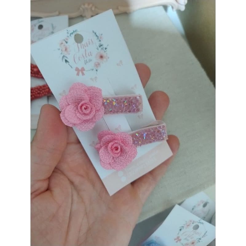 Hair Clips de Flores | Presilha Infantil Delicada Floral Cabelo