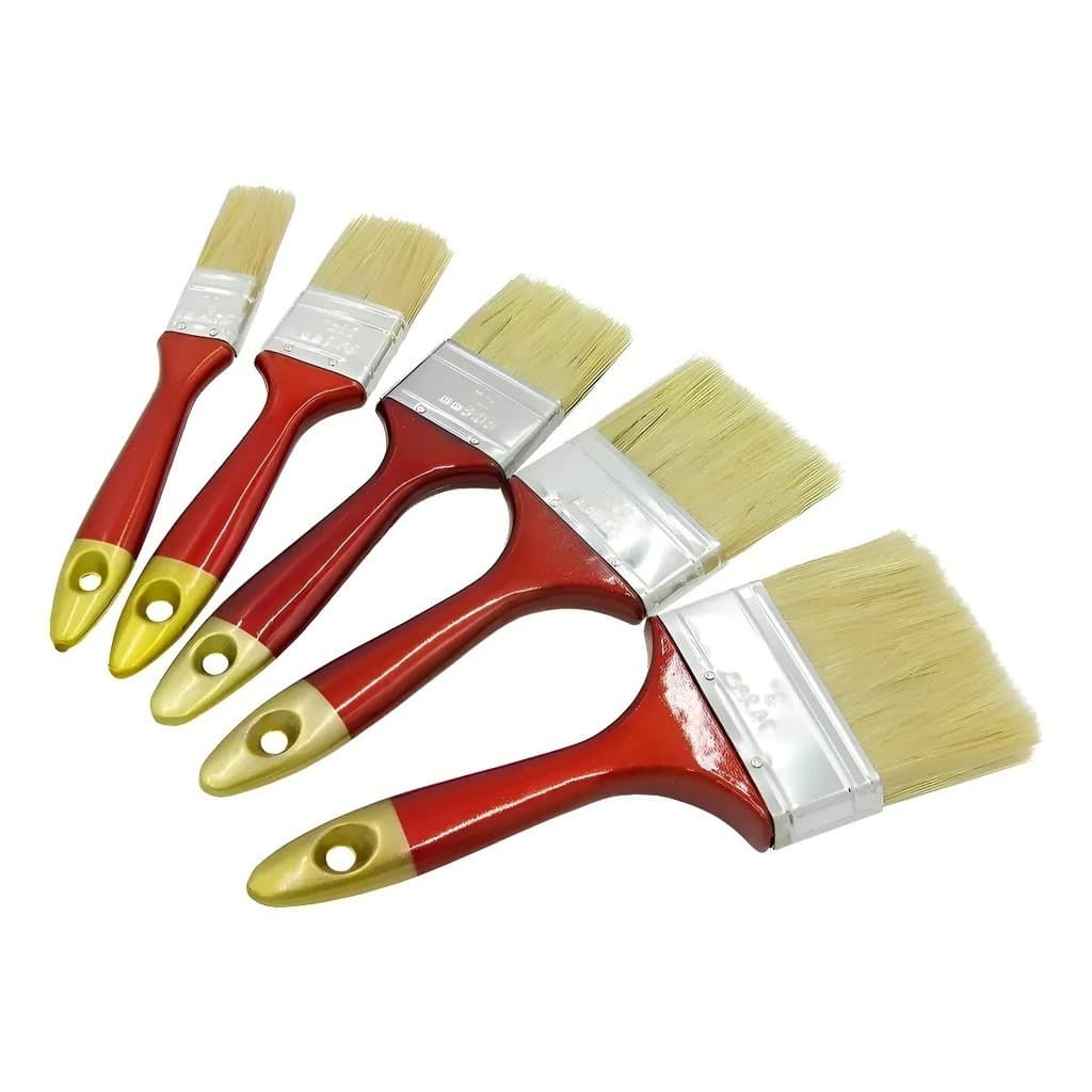 Kit 5 Pincéis Trincha Para Construção Multiuso Pintura Tamanhos Variados Resistente