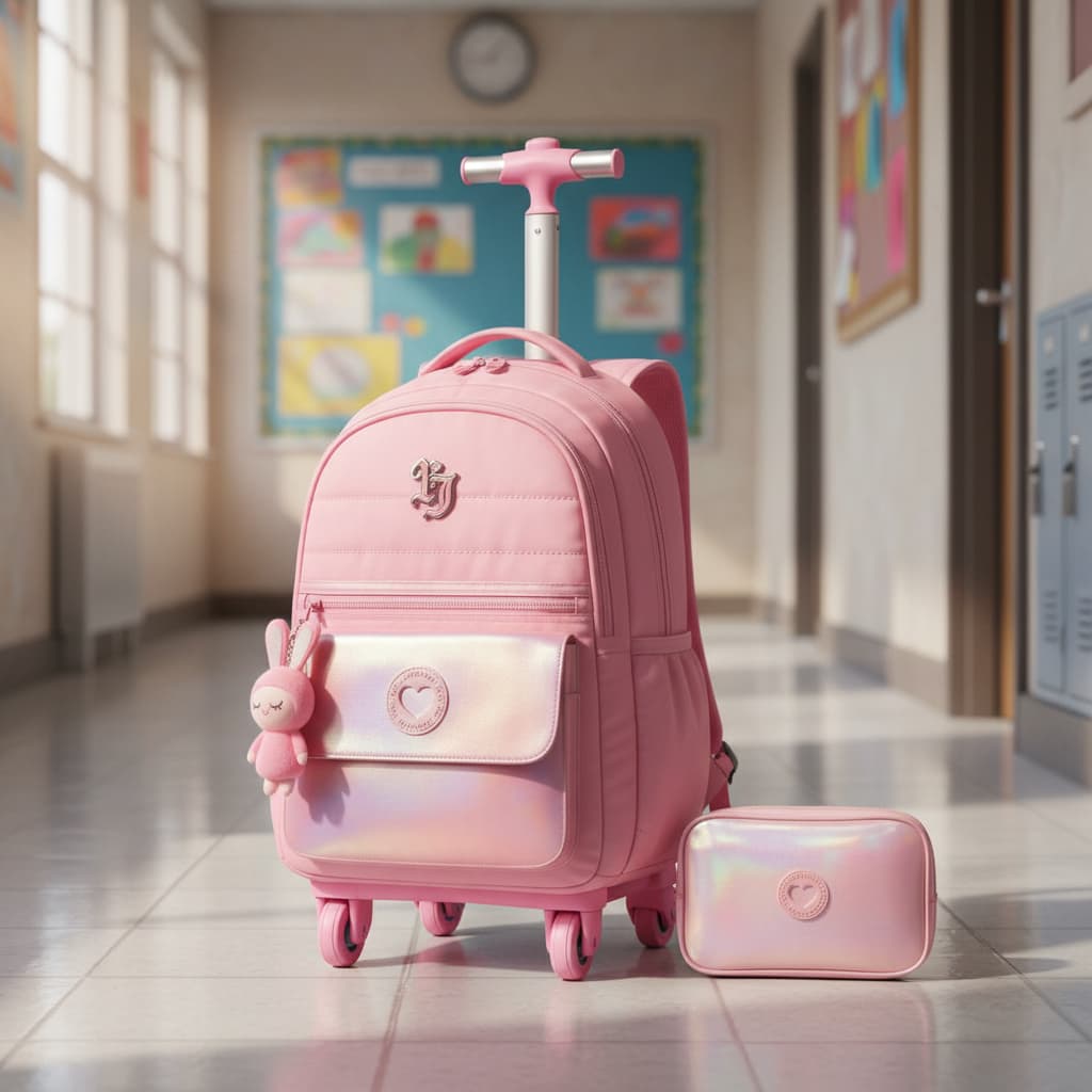 Mochila Estojo Grande Menina Escolar Chaveiro Volta as Aulas Premium