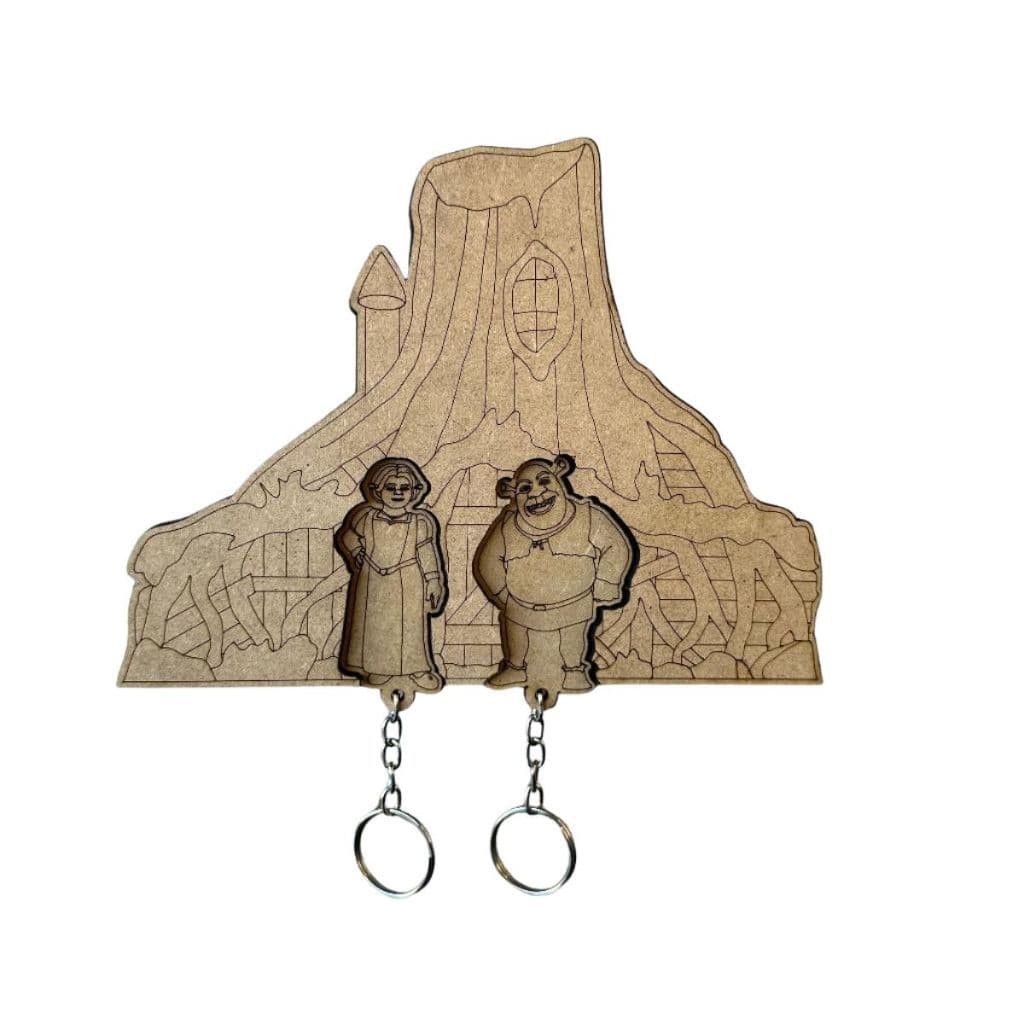 Porta-Chaves Shrek Decoração Multiuso Divertida Funcional MDF Enfeite 2 Lugares Guarda Chapéu