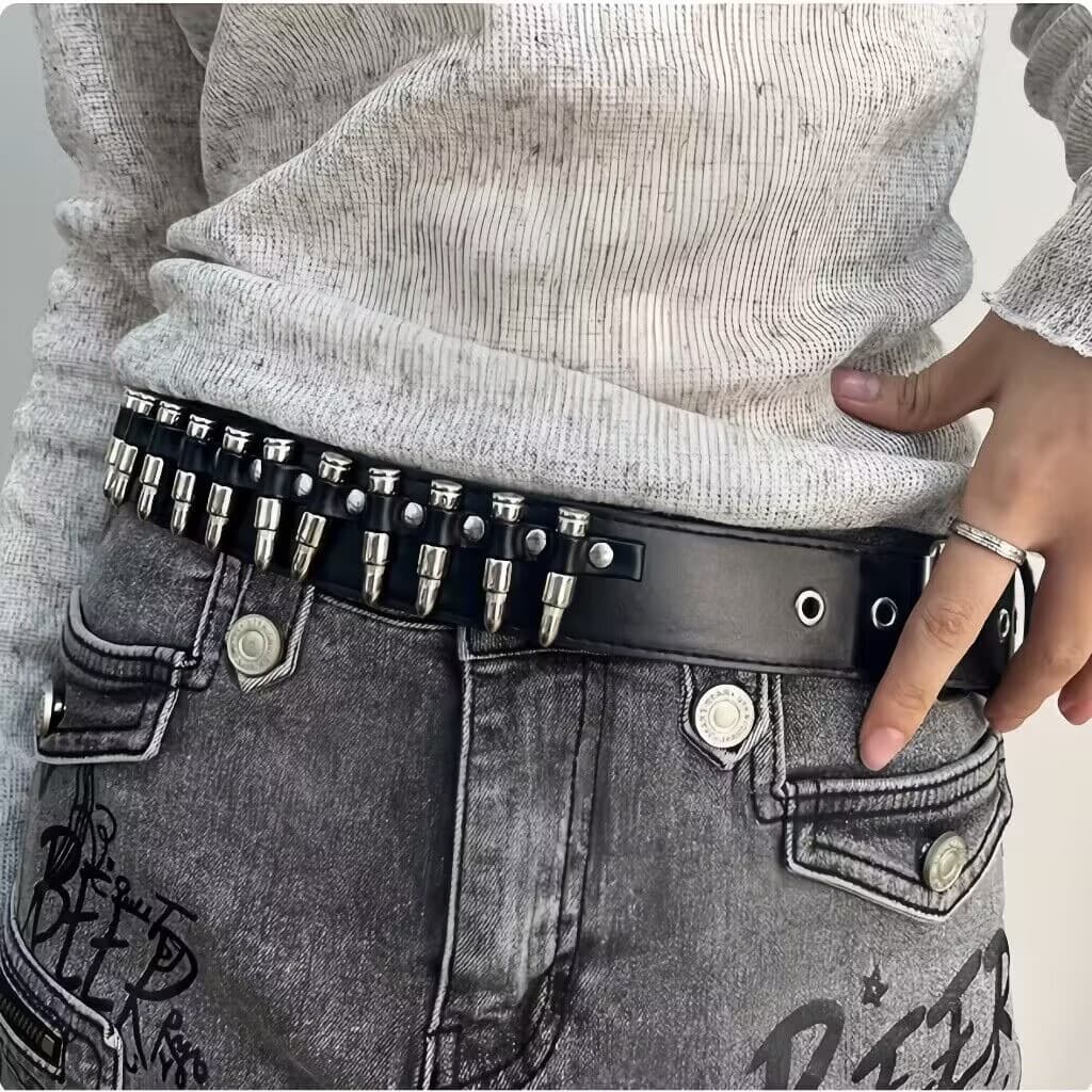 Cinto Resistente Retro Americano Para Mulheres, De Rebite De metal Decoracao De Cinto