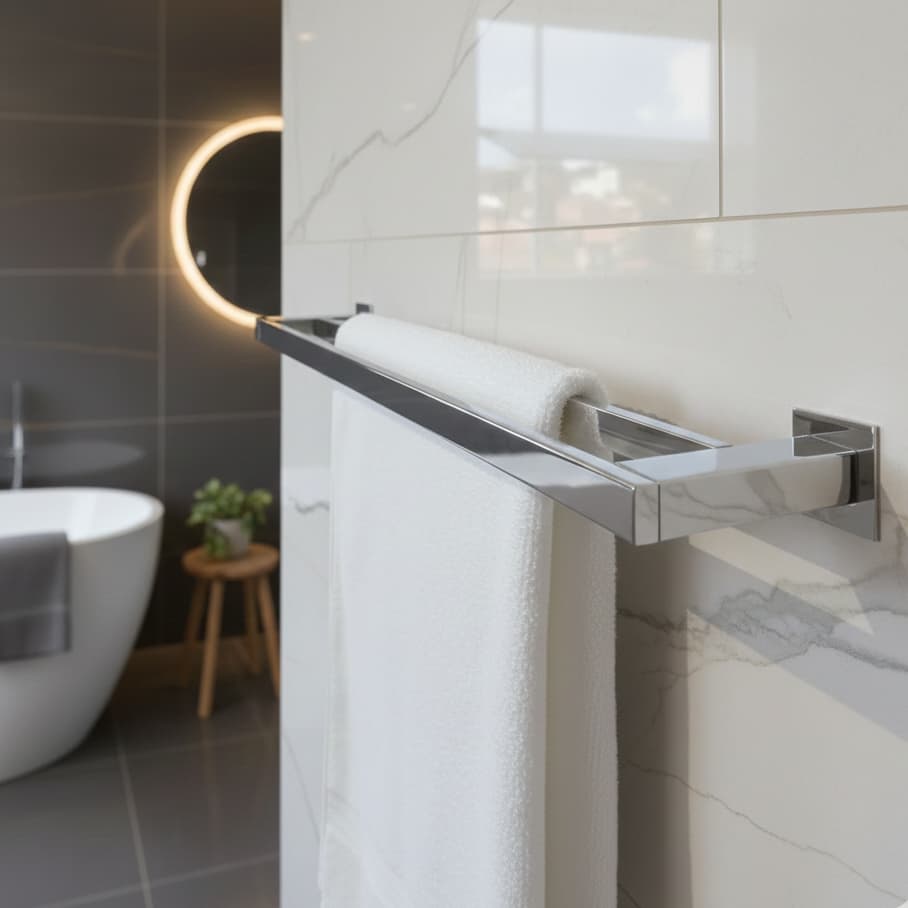 Porta Toalha Duplo 60cm Inox 304 Toalheiro Duplo para Banheiro Suporte Para Toalha de Banho Infinity