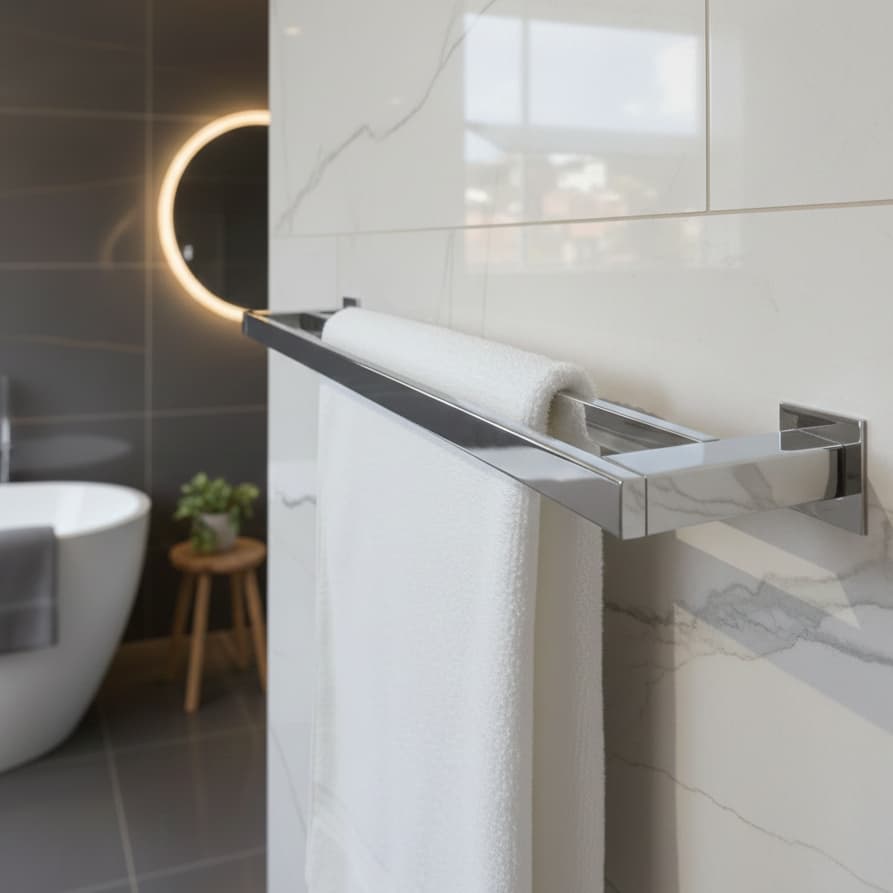Porta Toalha Duplo 70cm Inox 304 Toalheiro Duplo para Banheiro Suporte Para Toalha de Banho Infinity