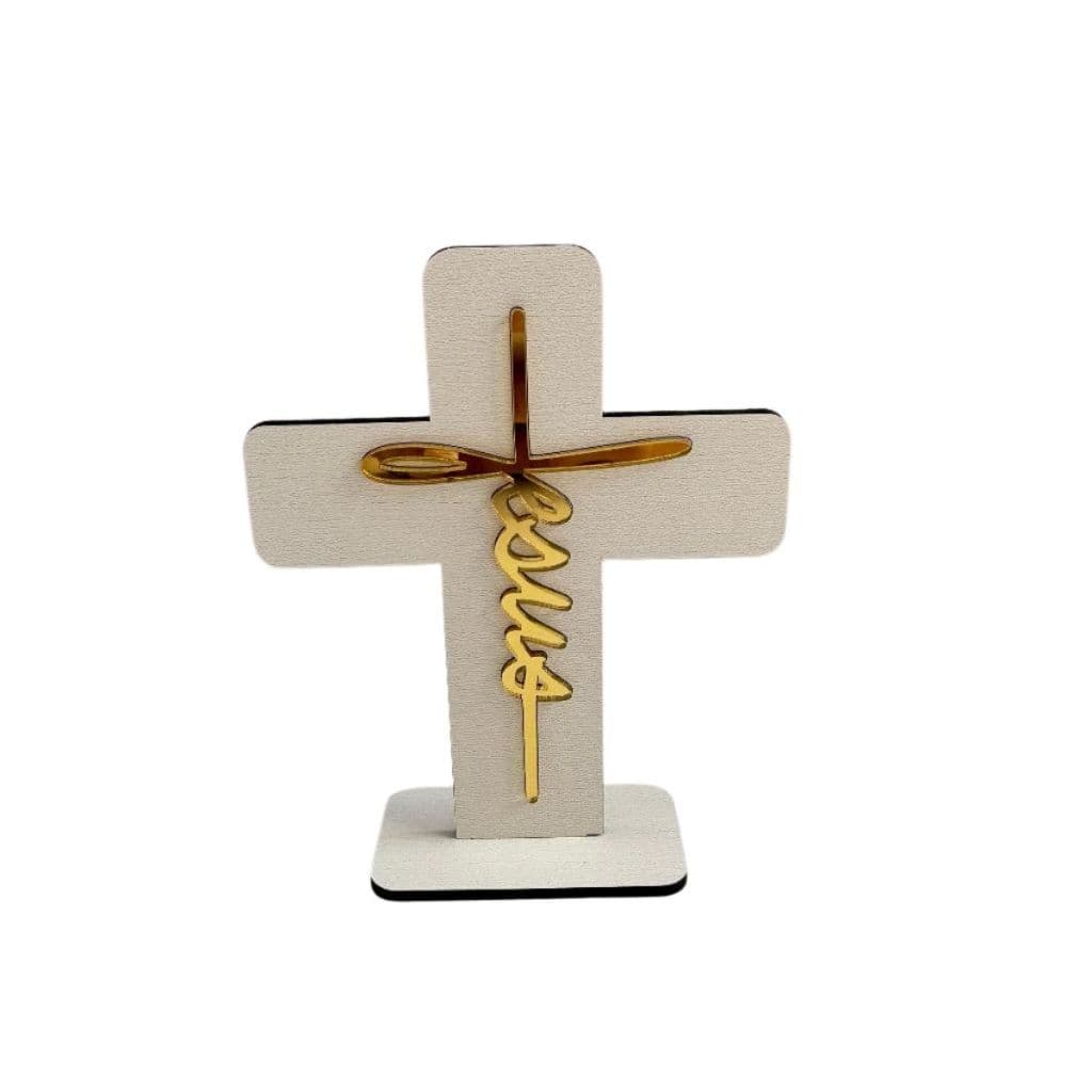 Kit Cruz Sagrada Lembrancinha MDF Batizado Comunhão Eucaristia Primeira Crisma Acrílico