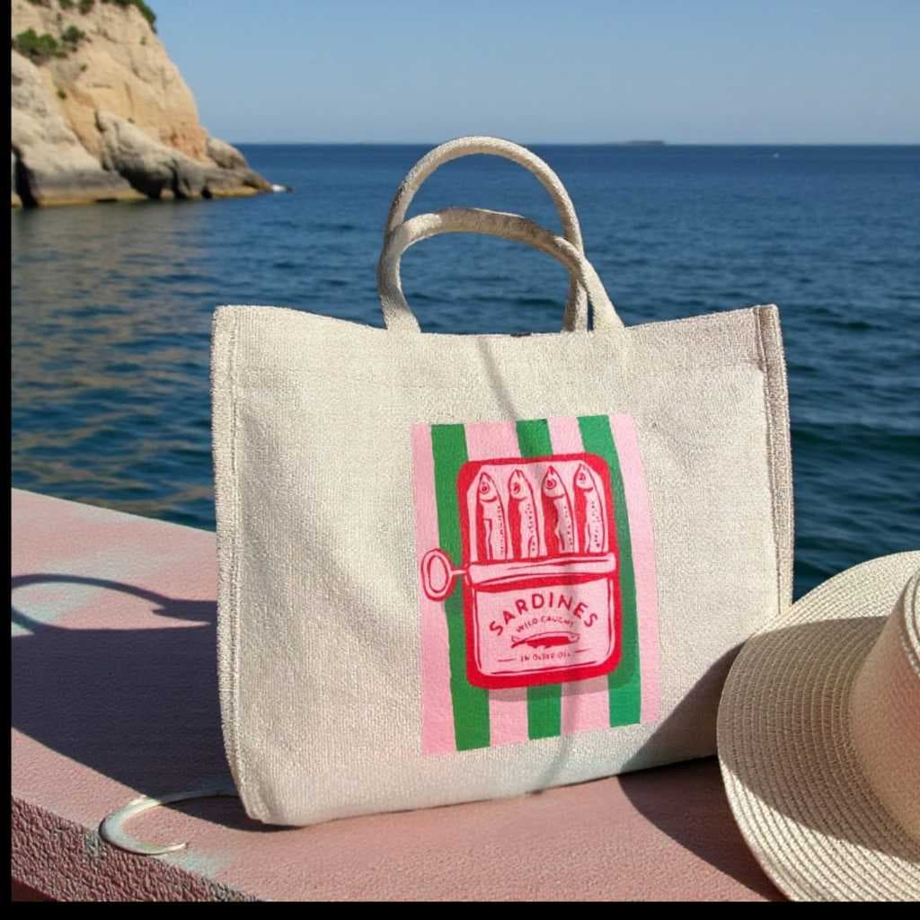 Bolsa Grande Sacola de Praia Piscina Atoalhada Estampa Verão