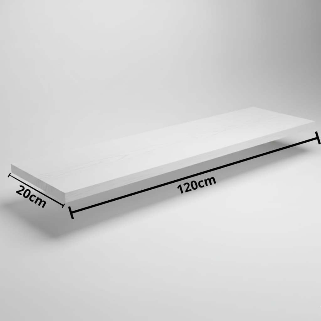 Prateleira MDF Luxuosa 120x20cm Branco e preto Lisa