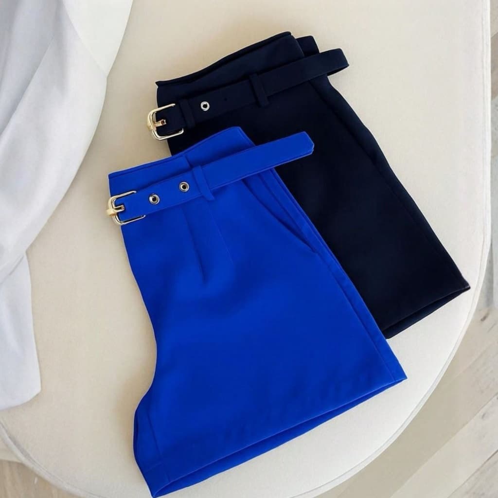 Short Alfaiataria Feminino Verão Casual Moda Tendência 2026