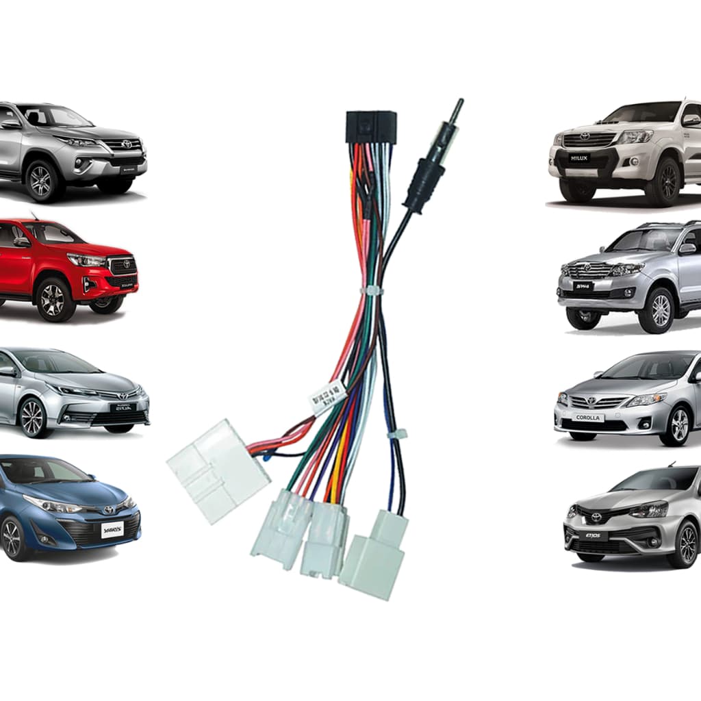 Chicote ligação Multimídia Android Hilux Etios Corolla Sw4 Rav4 Yaris