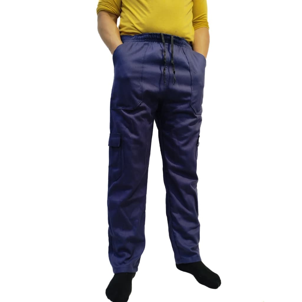 Calça Cargo Brim Profissional para Trabalho Azul Marinho Segurança Uniforme