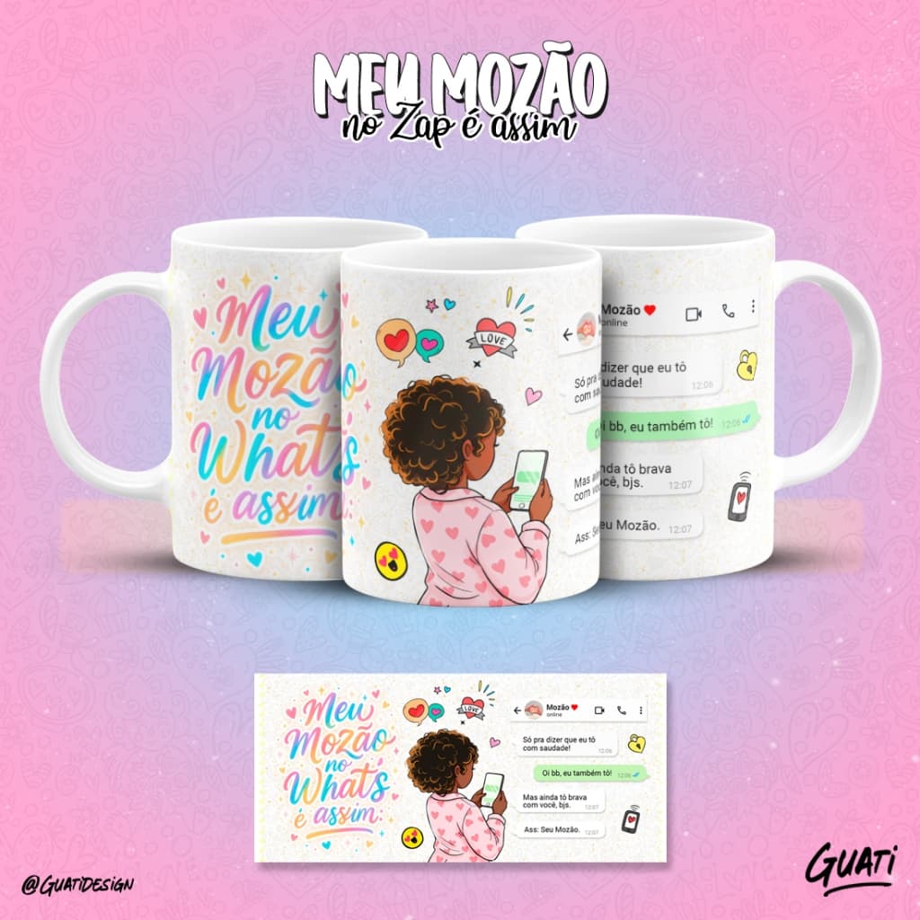Caneca Personalizada Namorados Amor Conversas WhatsApp