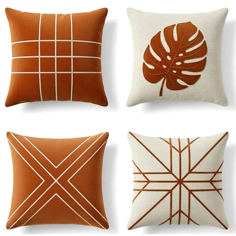 Kit 4 capas de almofadas decorativas geométricas