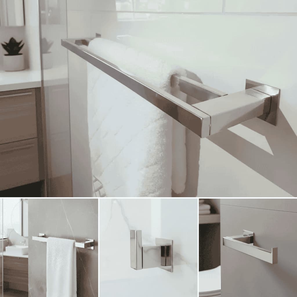 Kit Acessórios Banheiro Inox 304 Toalheiro Duplo 70cm 4peças Infinity