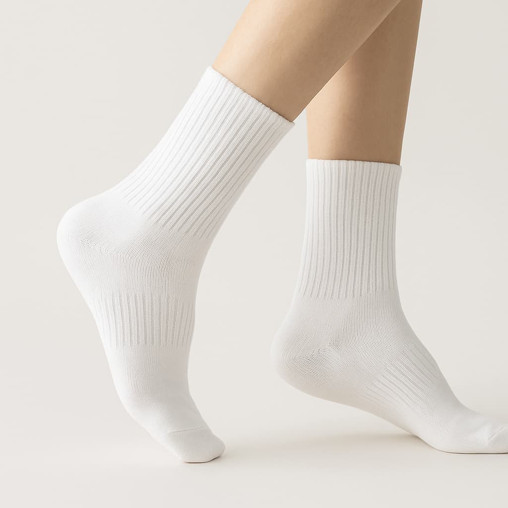 Kit 12 Pares de Meia Branca Adulto Masculina Feminina Cano Longo
