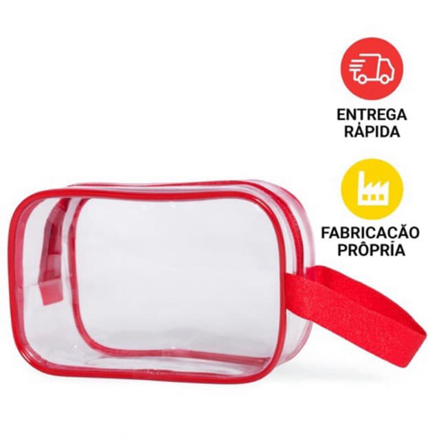 Necessarie Transparente Organizador plástico PVC 020mm - Enfermagem Maquiagem Academia Escola Viagem Aeroporto