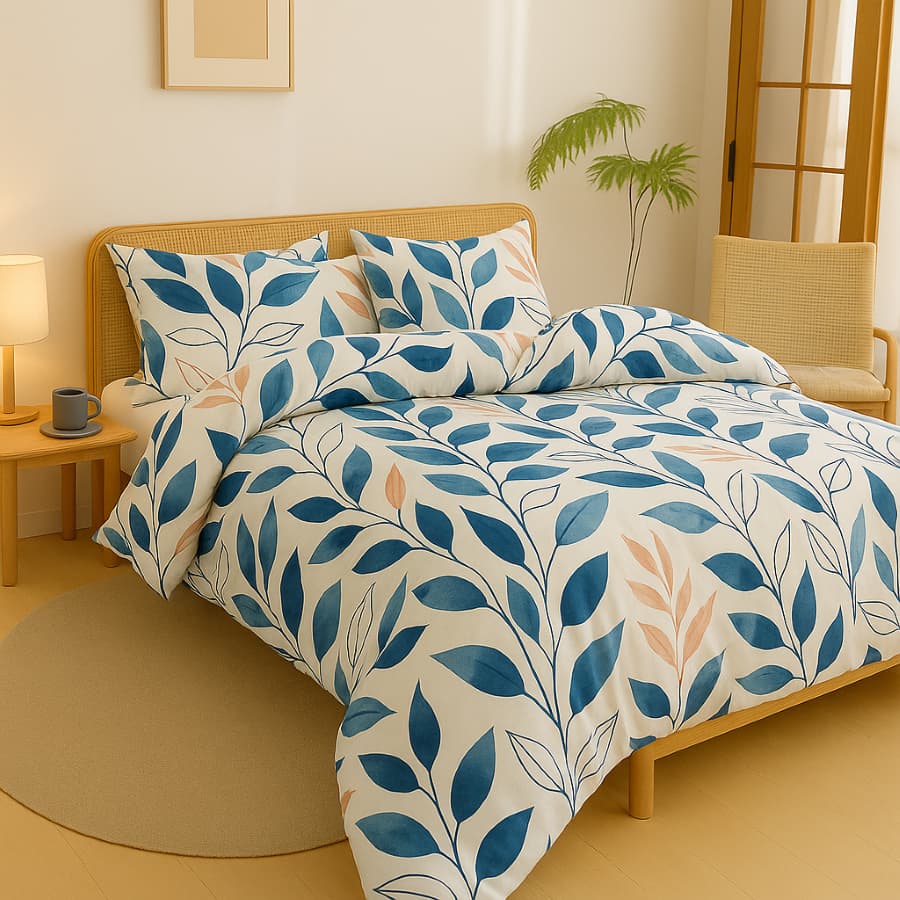 Capa Edredom Duvet Solteiro + Fronha Cover Estampado e Liso Confort 2 Pçs Total