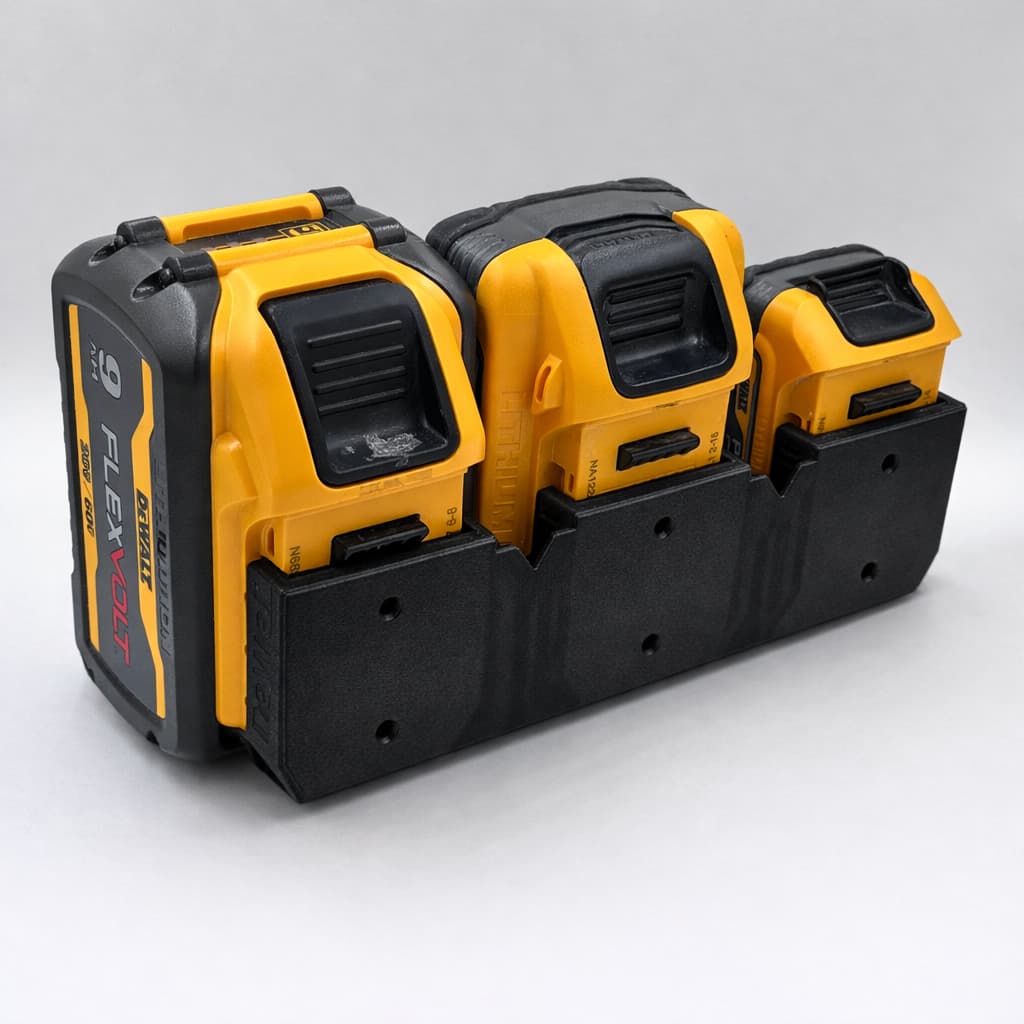 Suporte de Parede 3 ou 6 Baterias de Parafusadeira18V 20V 60V – Organizador Resistente