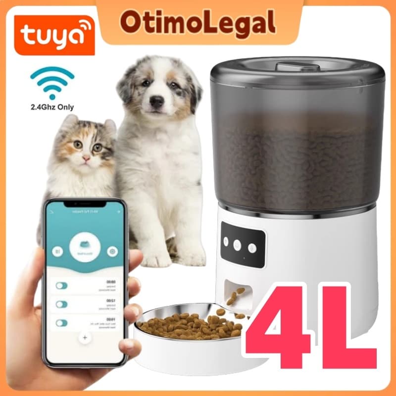 4L Alimentador Pet Gato Cão Automático Alimentador inteligente WiFi para cães e gatos