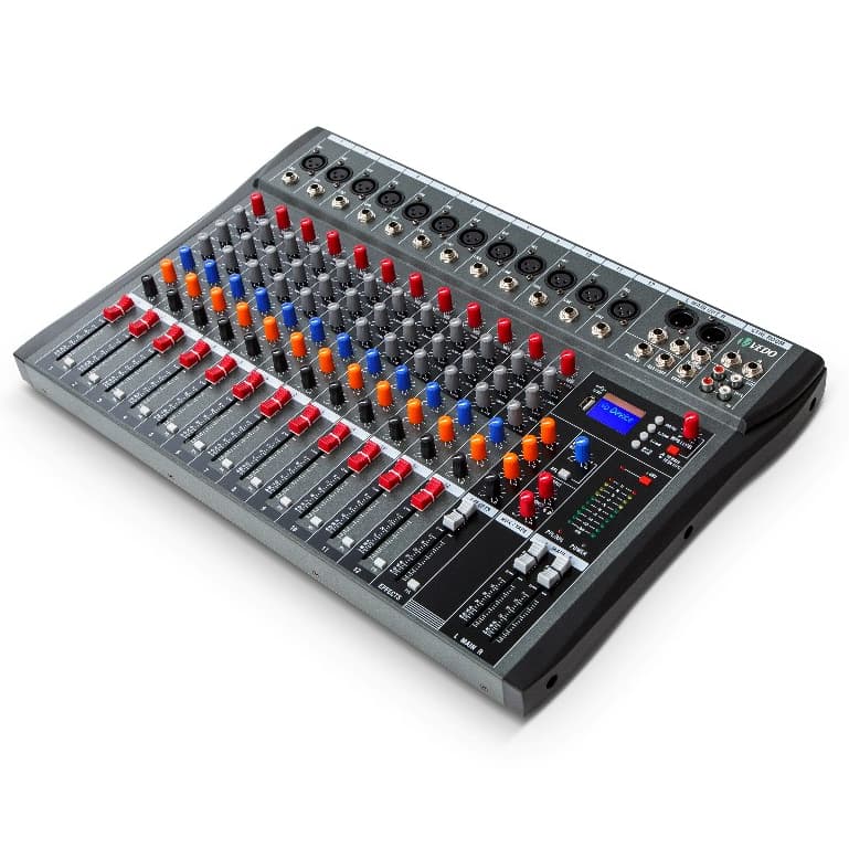 VEDO 12 Canais Console De Mixagem Mesa De Som Digital Bluetooth MP3 Entrada de PC Placa de Som Mixer Console Bivolt