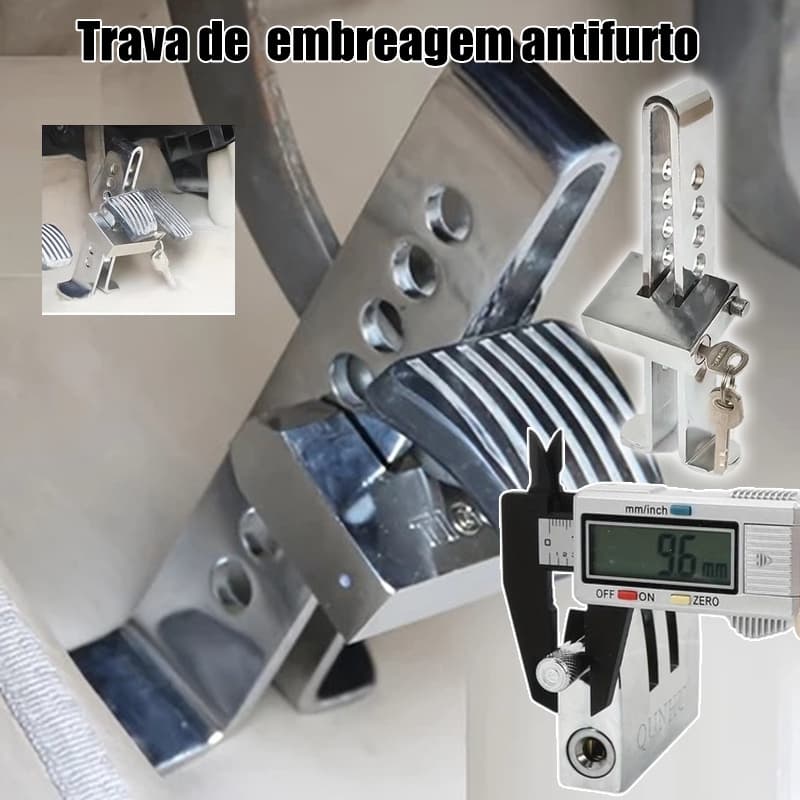 Trava Acelerador antirroubo para veículo Aço inoxidável cadeado de bloqueio para pedal de freio
