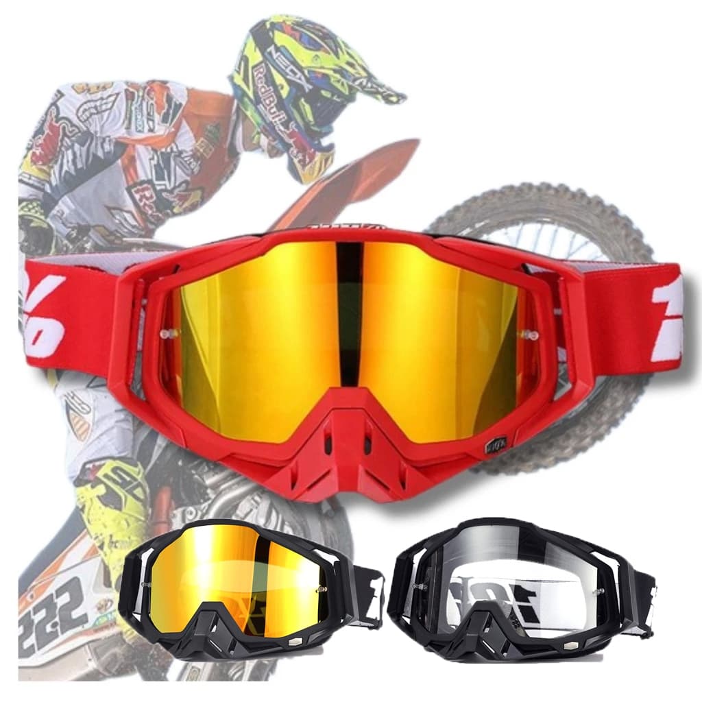 Oculos Motocross 100 Trilha Enduro Ciclismo Lente Espelhada