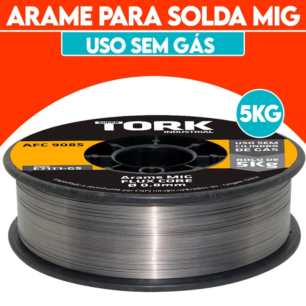 Arame Solda Mig e Mag Para Uso Com Gás 0,8mm 5kg Tork