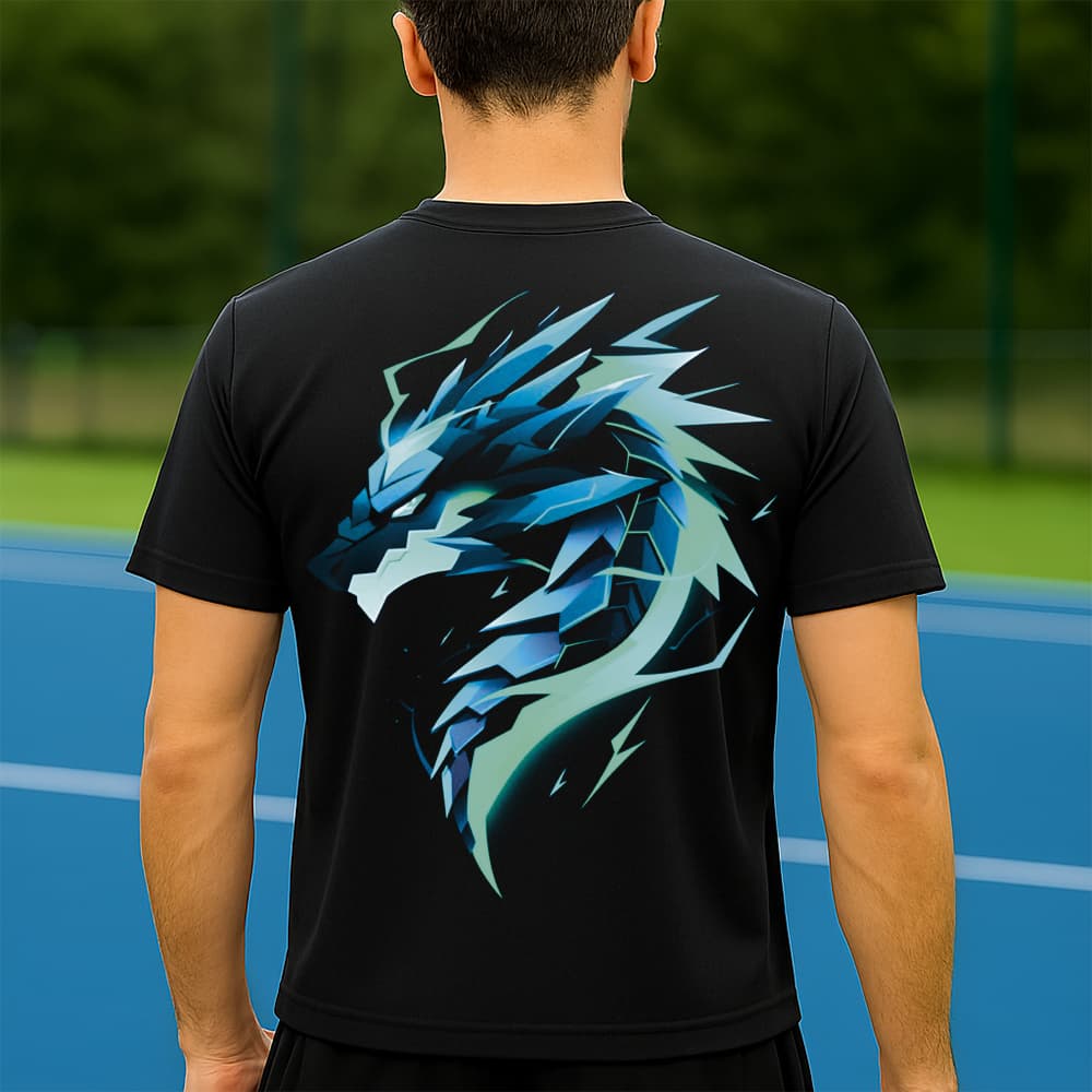 Camiseta Dry Fit Masculina Estampada Dragão de Gelo P ao GG Leve Respirável Academia Treino